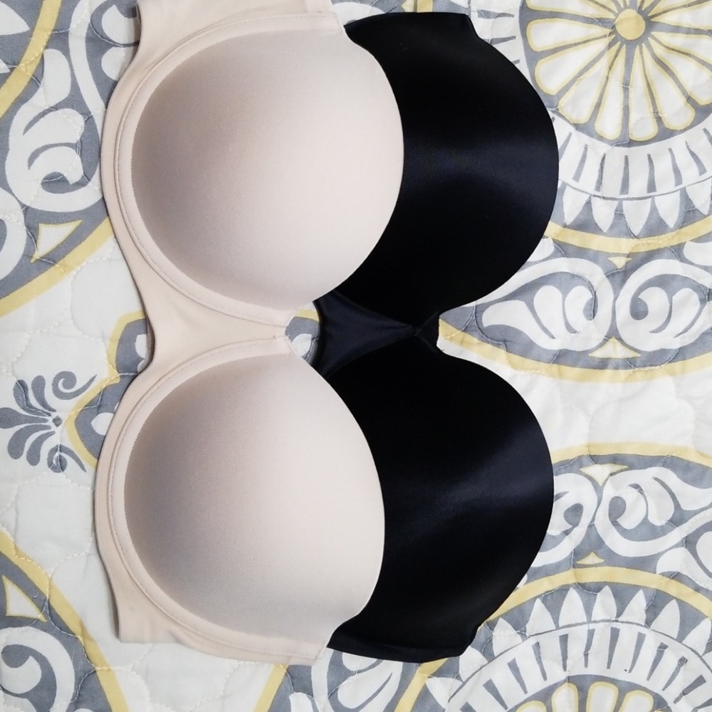 (2) 36D strapless bra